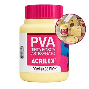 Tinta Fosca p/ Artes PVA 100ml Amarelo Bebê - Acrilex