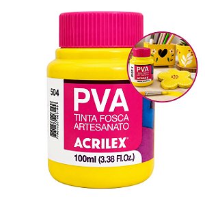 Tinta Fosca p/ Artes PVA 100ml Amarelo Limão - Acrilex