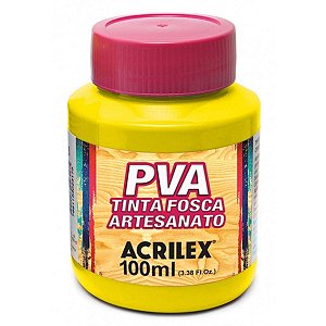 Tinta Fosca p/ Artes PVA 100ml Amarelo Limão - Acrilex