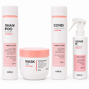 COMBO: 01 Shampoo + 01 Máscara + 01 Condicionador + 01 Leave in Umeboshi