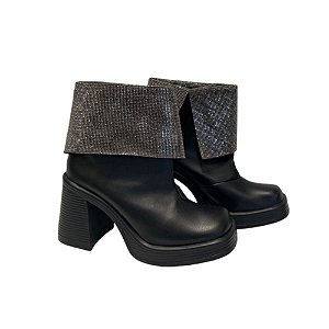 Bota Donne Matte Cano Curto Salto Bloco - Paris