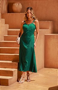 Vestido Midi Verde Costas Nua - Via Sampa