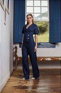 Conjunto Feminino Alfaiataria Jaquetinha Manga Assimétrica - Via Sampa