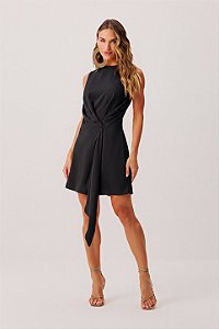 Vestido Curto com Detalhes Frente Meia Loka