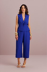 Colete Alongado Azul Feminino Meia Loka