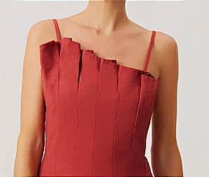 Vestido Feminino Maxi Midi com Pregas - Meia Loka