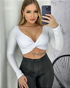 Cropped nozinho manga longa