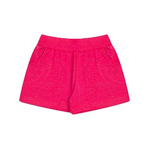 Shorts de cotton com brilho cor pink