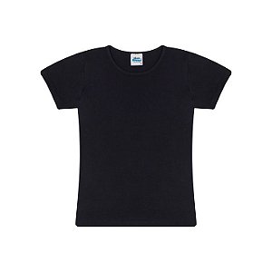 Blusa de manga em cotton cor preto