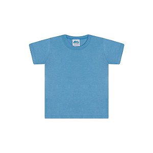 Camisa em meia malha cor azul pavão