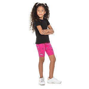 Shorts feminino em cotton glitter e detalhe em foil na lateral - Moda  casual e sleepwear para crianças de 0 a 16 anos