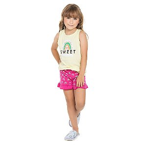 Pijama regata feminino em maia malha e com estampa Sweet Dreams