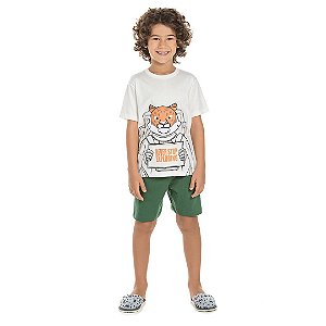 Pijama masculino com estampa de tigre explorador