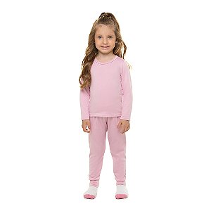 Blusa térmica infantil para meninas, de manga comprida