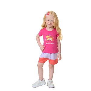 Conjunto feminino em cotton arco íris