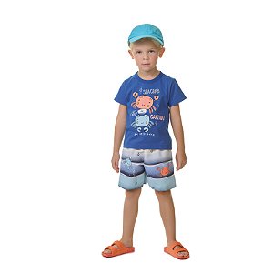 Conjunto masculino caranguejo, meia malha e tactel