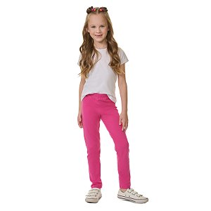 Legging em cotton com elástico no cós - conforto para meninas