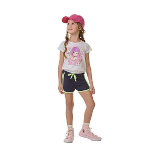 Conjunto feminino de meia malha e moletinho com glitter