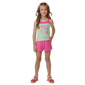 Conjunto regata feminino de cotton e malha Viviene com glitter