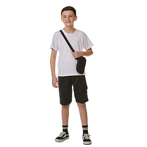 Bermuda masculina em moletinho jet e bolso