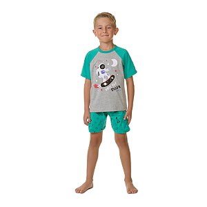 Pijama masculino estampa de astronauta, brilha no escuro