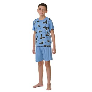 Pijama masculino estampa de morcegos, brilha no escuro