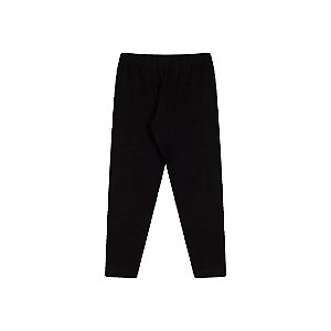 Calça legging preto em cotton com elástico no cós