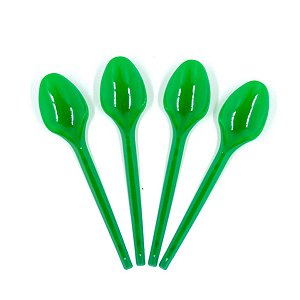 COLHER SOBREMESA ELITE VERDE C/50 UND