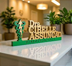 Placa para Fisioterapeuta Personalizada em PVC Modelo 3