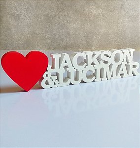 Plaquinha Para Namorados - Coração + Nomes em PVC
