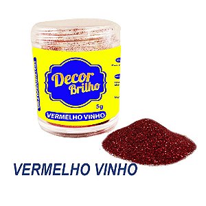 Glitter Vermelho Vinho 5g Decor Brilho