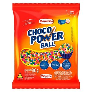 Cereal Colorido com Cobertura Sabor Chocolate 300g Choco Power ball Mavalério