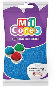 Açúcar colorido azul Mil Cores 80g Mavalerio