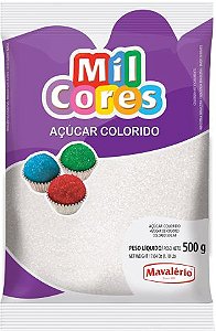 Açúcar colorido branco Mil Cores 500g Mavalerio