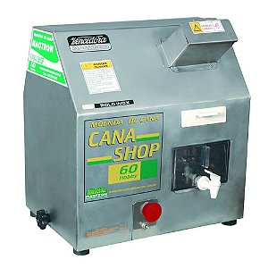 Moenda Cana Shop Elétrica 60 Maqtron 3 rolos e Eixos de INOX 60 litros por hora