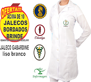 Jaleco gabardine branco  Feminino e masculino
