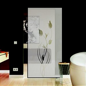 Adesivo Jateado Fosco Privacidade Média Floral 210x100 cm