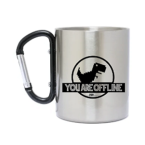 Caneca Inox com Mosquetão You Are Offline