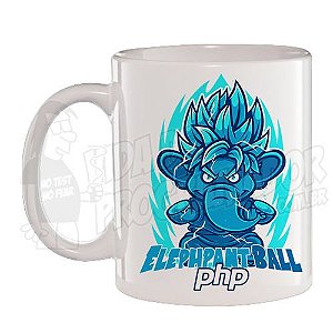 Caneca Branca Elephpant Ball PHP