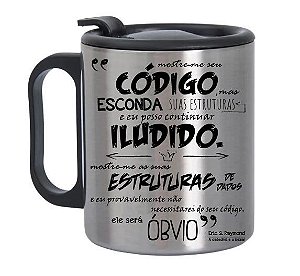 Caneca de Alumínio com Tampa para Viagem Mostre-me seu Código