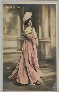 Cartão Postal Antigo, Fotografia Original de Renée Félyne, Atriz Francesa de Teatro de Variedades, Vaudeville