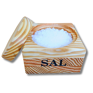 Saleiro Com Tampa Redonda Para Churrasco Madeira Pinus 10x10