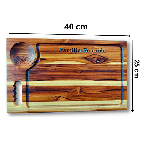 Tábua de churrasco personalizada madeira teca  40x25