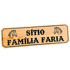 Placa de Madeira Entalhada 100x30 cm Personalizada para Sítios, Chácaras e Fazendas