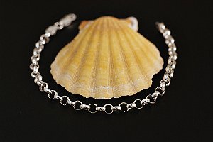 PULSEIRA DE PRATA ELO PORTUGUÊS
