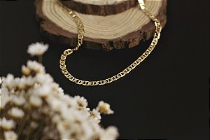 CORDÃO FITA FOLHEADO A OURO 18K 60CM