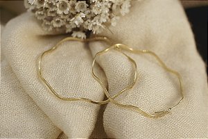 ARGOLA ONDAS FOLHEADO A OURO 18K