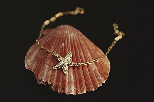 PULSEIRA ESTRELA DO MAR FOLHEADO A OURO 18K