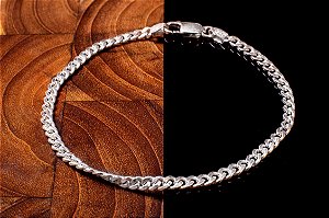 PULSEIRA DE PRATA MASCULINA GRUMET 22 CM