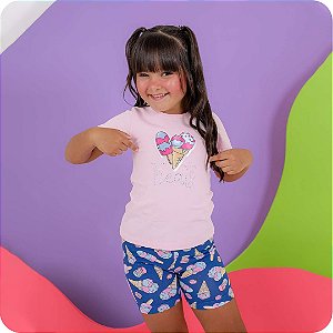 Conjunto de roupa floral para menina